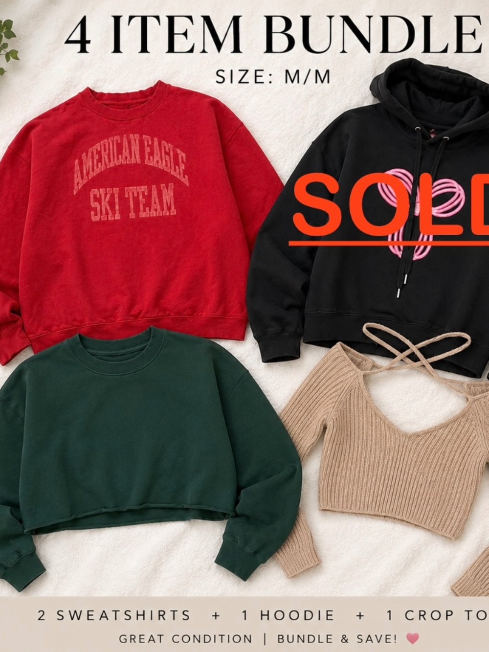 Women’s 3 Piece Bundle Size M – AE Sweatshirt, Hoodie & Tops